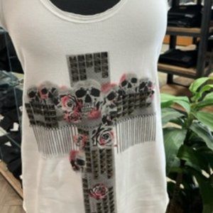 Women's TruCulture Skull and Cross Tank Top, Size XL
